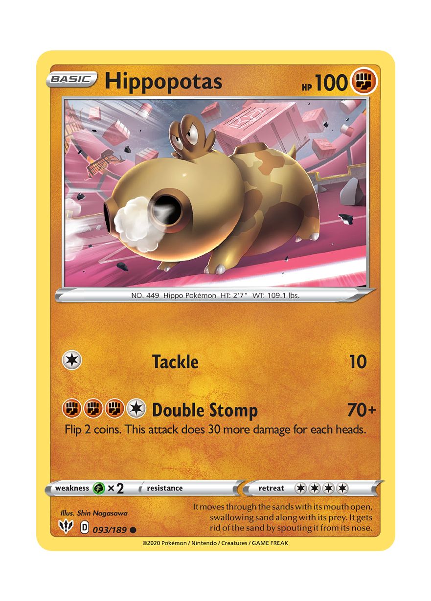 Hippopotas - Reverse Holo (093/189) - Darkness Ablaze