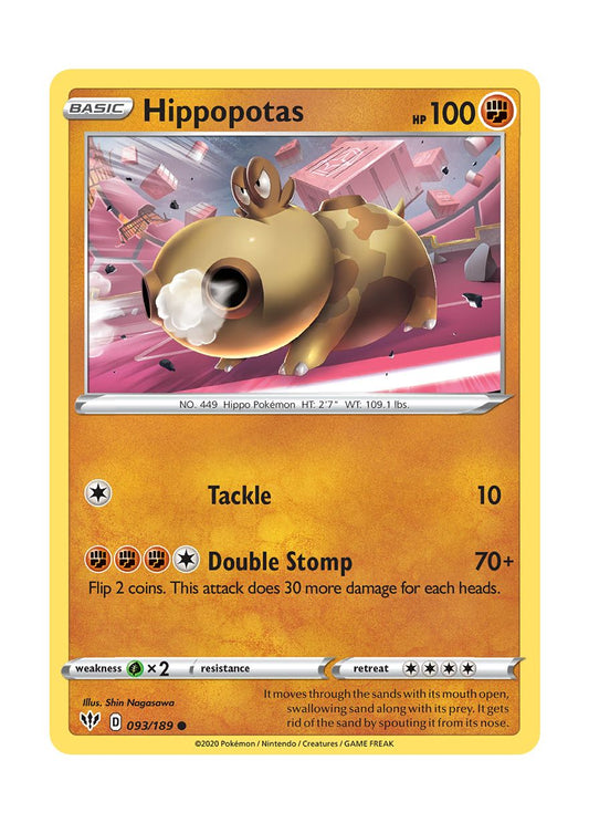 Hippopotas - Reverse Holo (093/189) - Darkness Ablaze