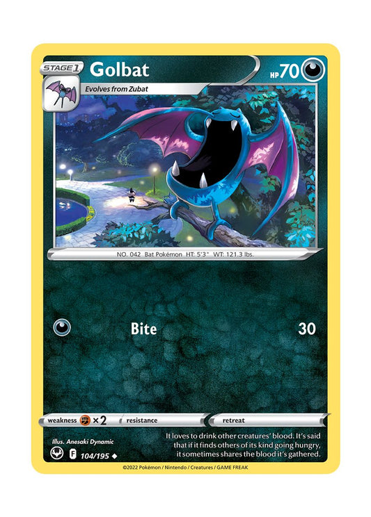 Golbat - Reverse Holo (104/195) - Silver Tempest