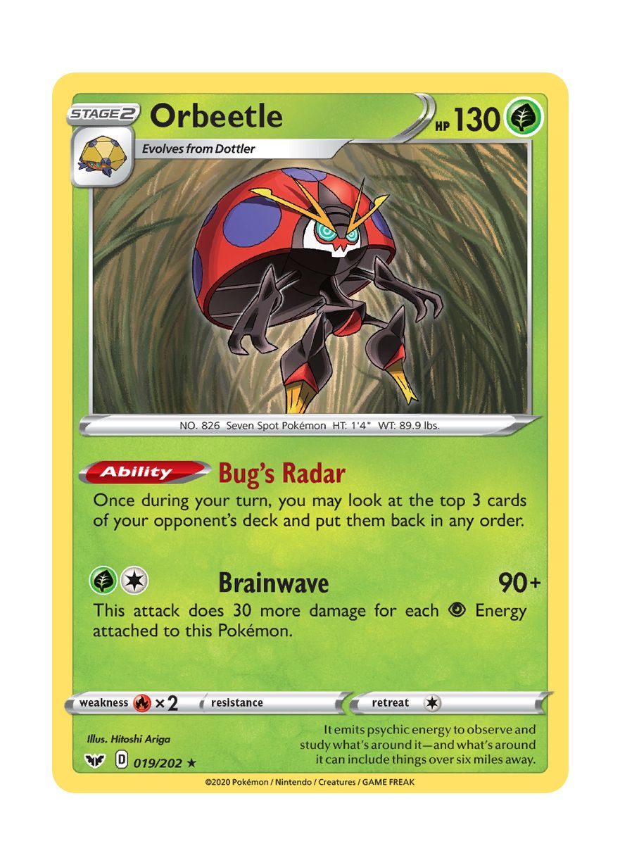 Orbeetle - Reverse Holo (019/202) - Sword & Shield