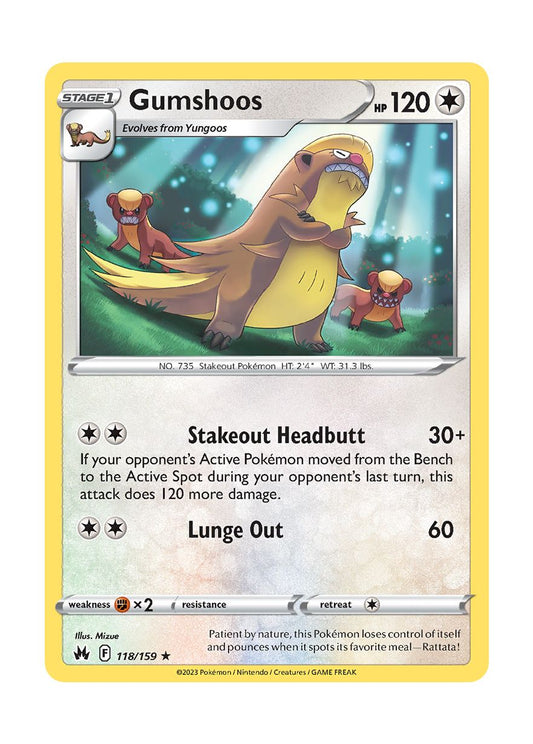 Gumshoos - Reverse Holo (118/159) - Crown Zenith