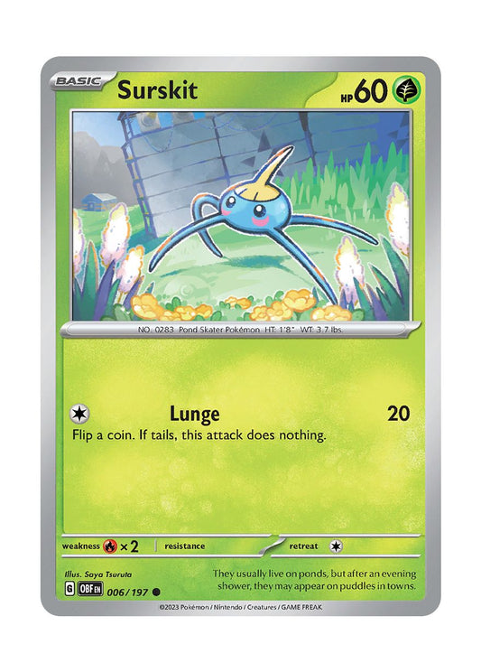 Surskit - Reverse Holo (006/197) - Obsidian Flames