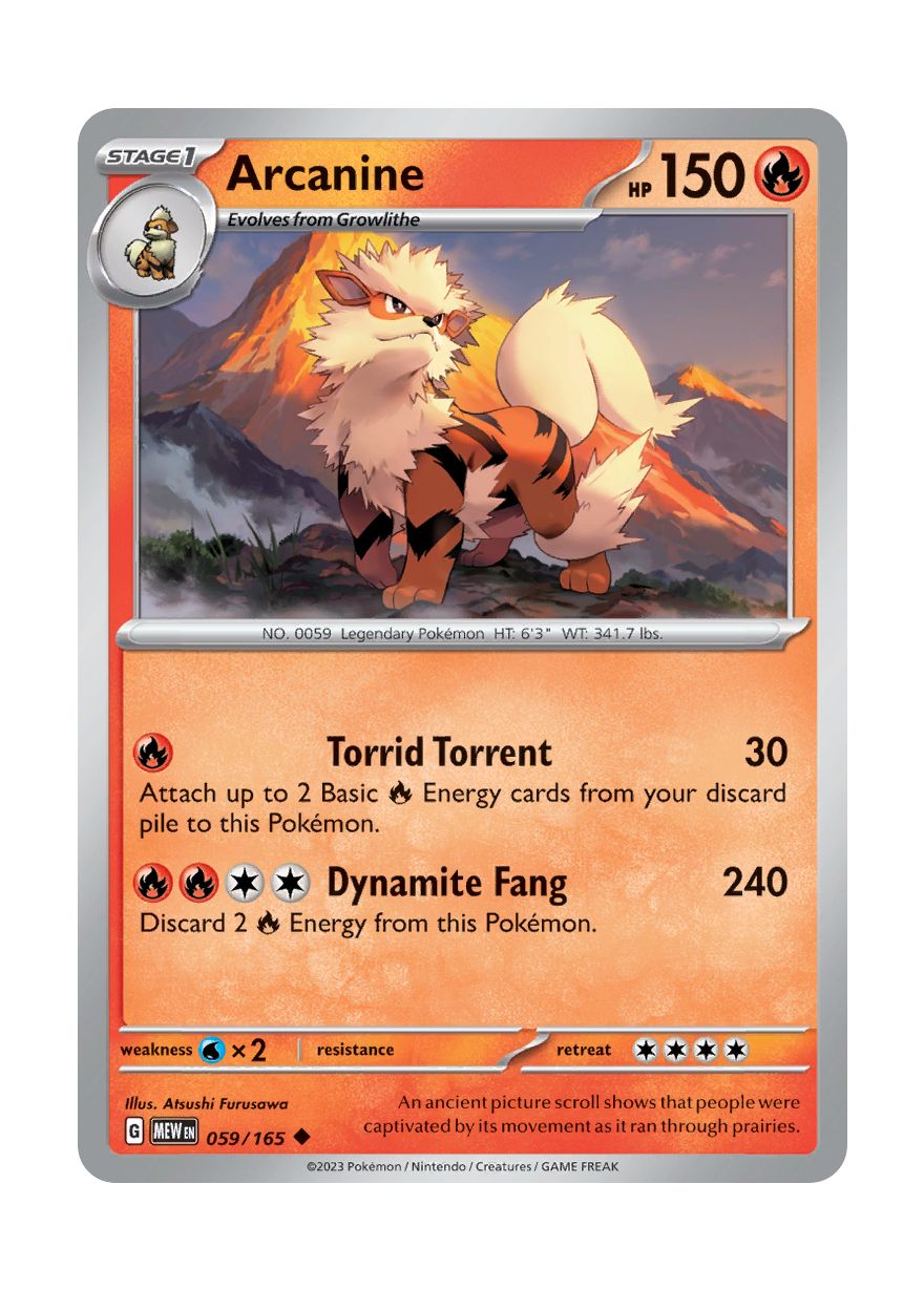 arcanine holographic card Arcanine