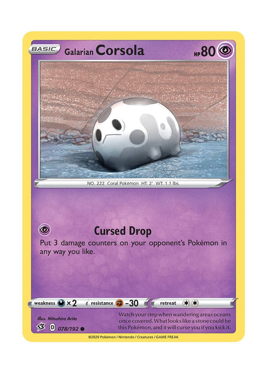 Galarian Corsola - Reverse Holo (078/192) - Rebel Clash