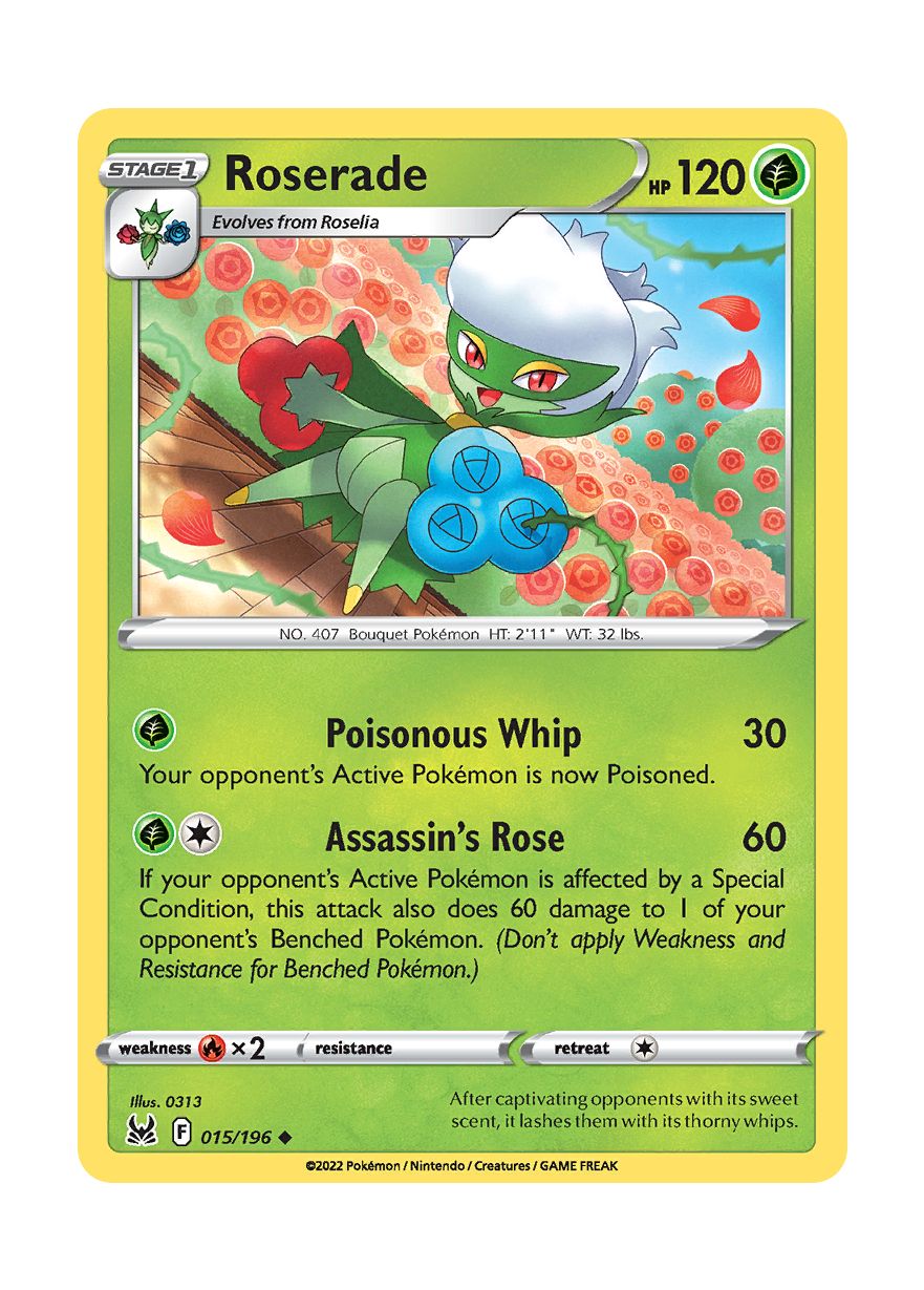 Roserade - Reverse Holo (015/196) - Lost Origin