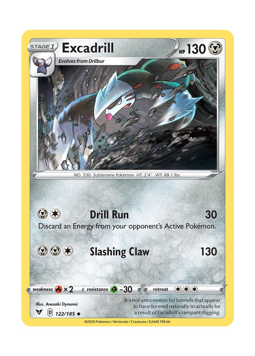 Excadrill - Reverse Holo (122/185) - Vivid Voltage