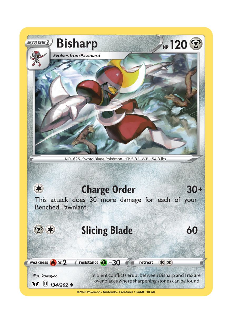 Bisharp - Reverse Holo (134/202) - Sword & Shield