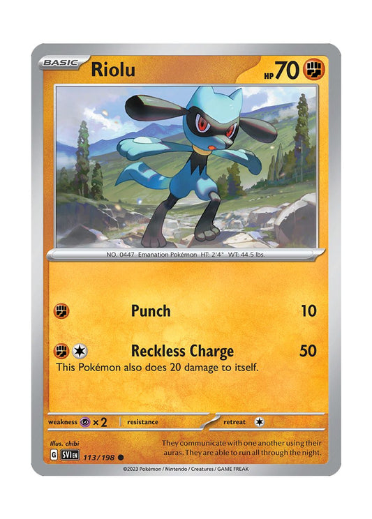 Riolu - Reverse Holo (113/198) - Scarlet & Violet