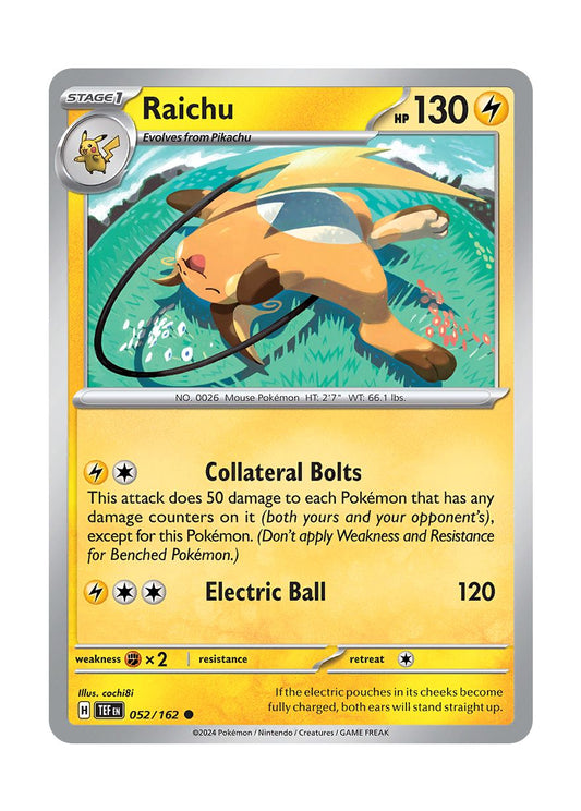 Raichu - Reverse Holo (052/162) - Temporal Forces