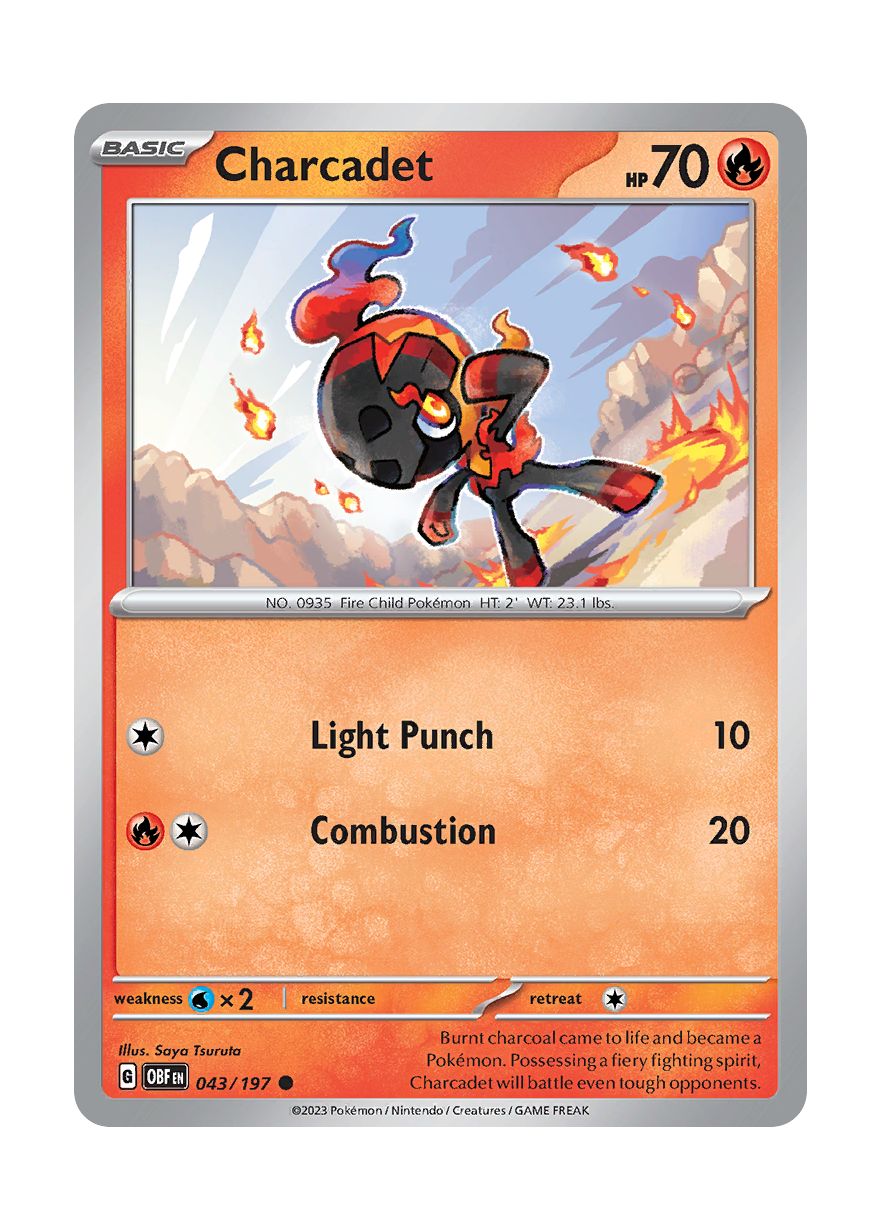 Charcadet - Reverse Holo (043/197) - Obsidian Flames