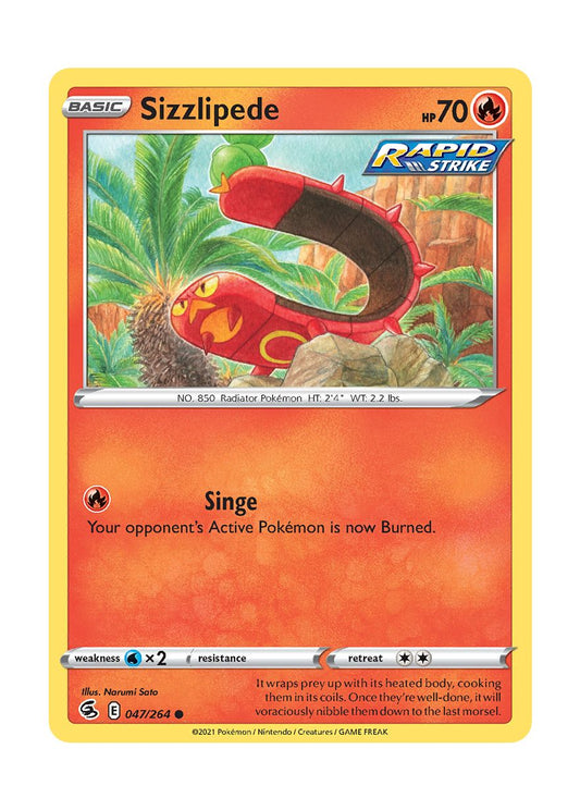 Sizzlipede - Reverse Holo (047/264) - Fusion Strike