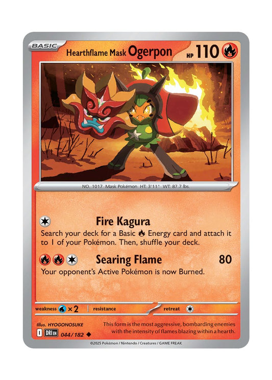 Hearthflame Mask Ogerpon (044/182) - Destined Rivals