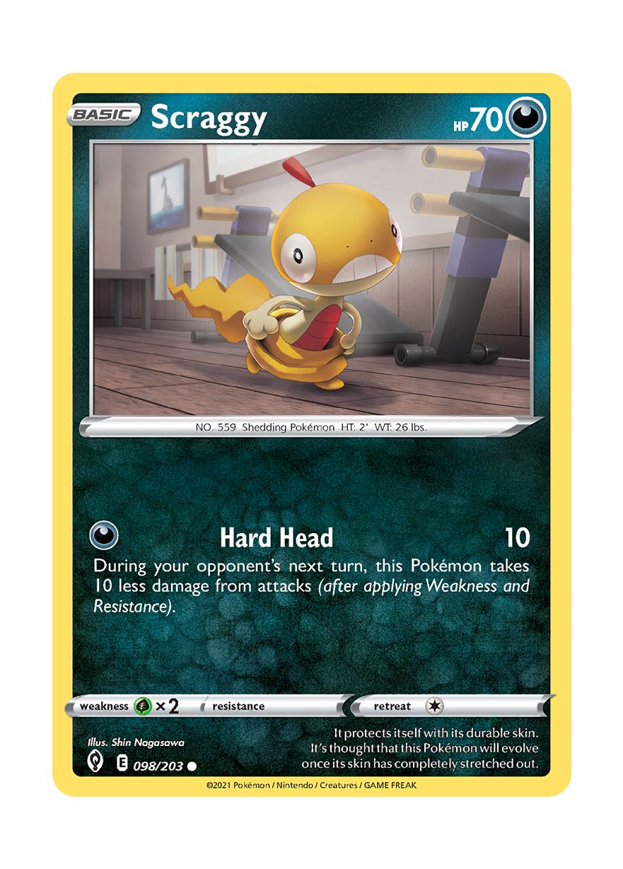 Scraggy - Reverse Holo (098/203) - Evolving Skies