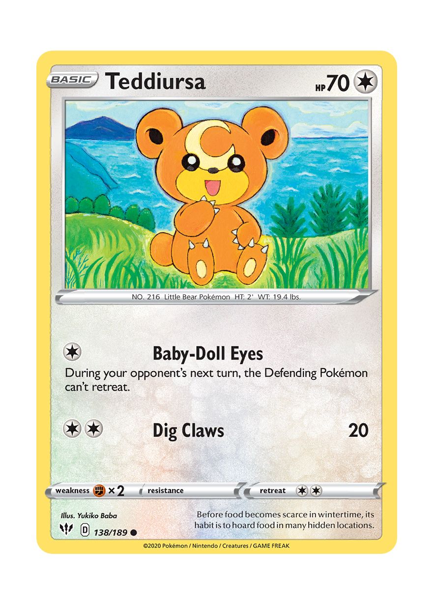 Teddiursa - Reverse Holo (138/189) - Darkness Ablaze