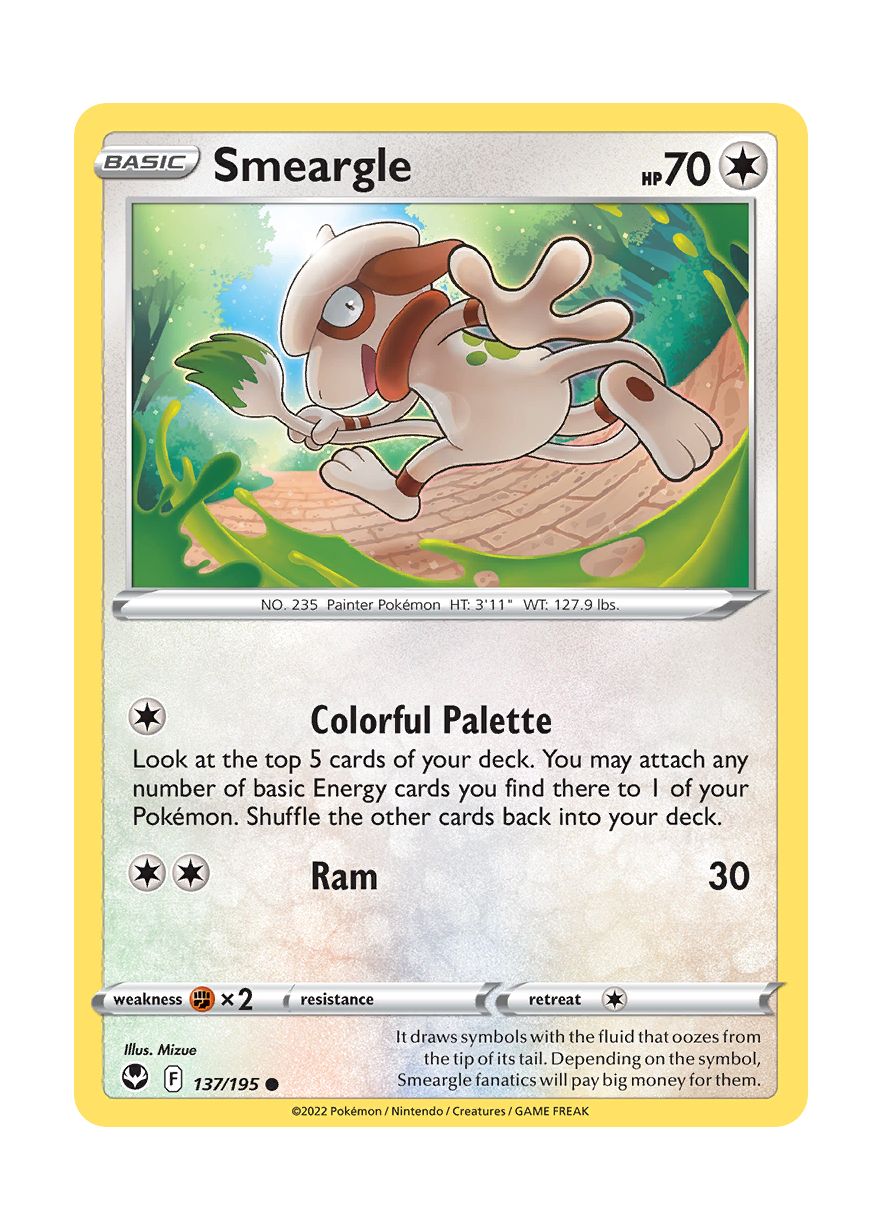 Smeargle - Reverse Holo (137/195) - Silver Tempest