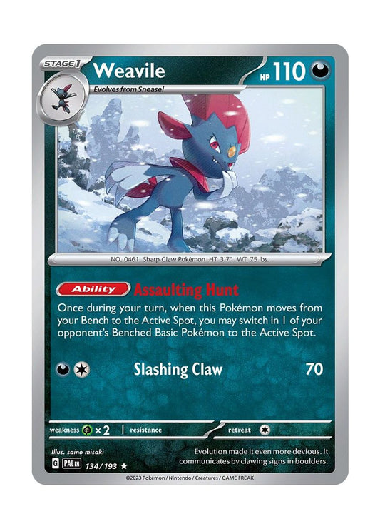 Weavile - Reverse Holo (134/193) - Paldea Evolved