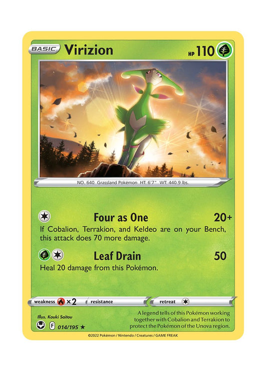 Virizion - Reverse Holo (014/195) - Silver Tempest