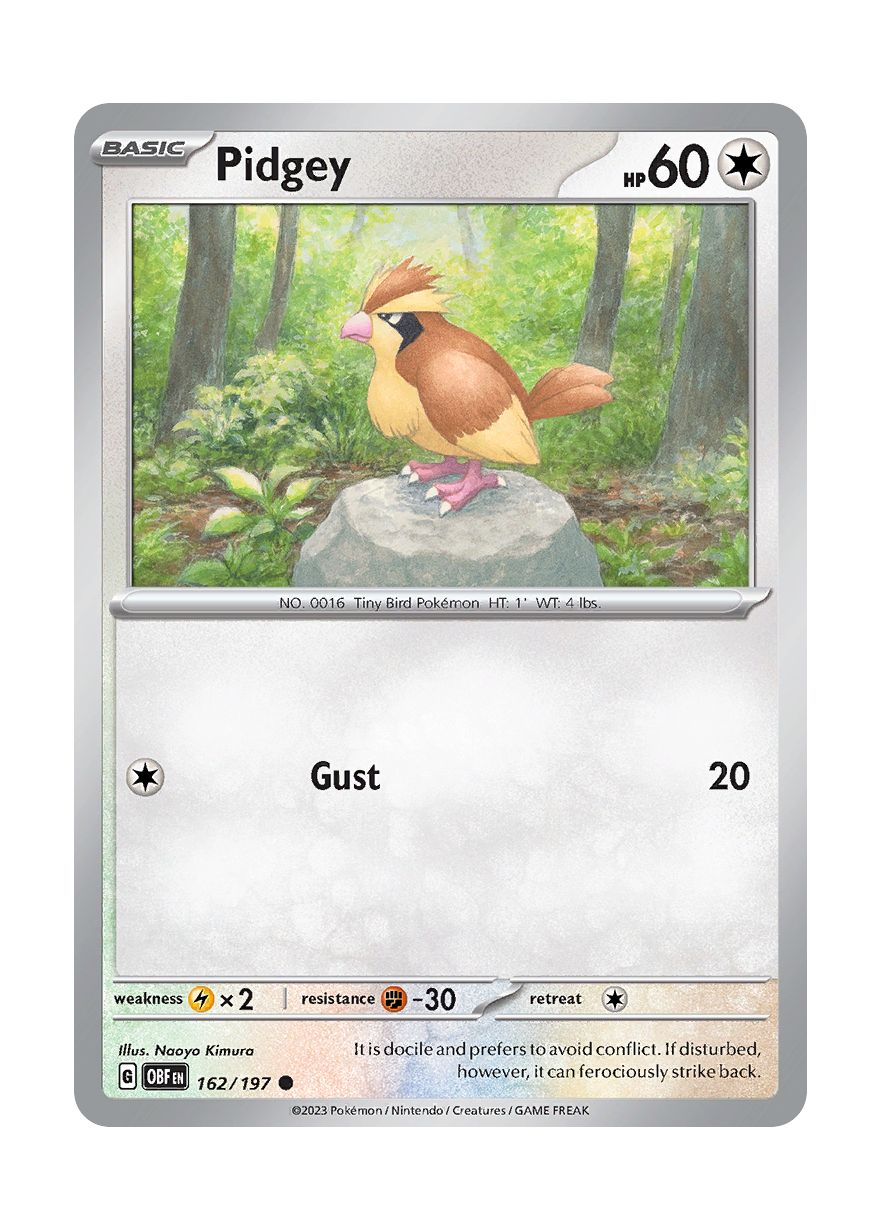 Pidgey - Reverse Holo (162/197) - Obsidian Flames