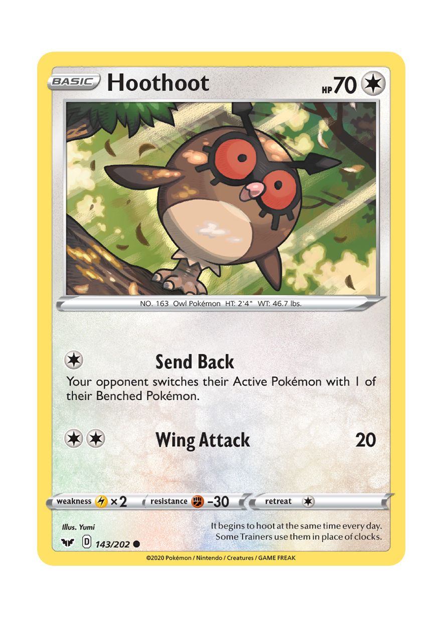 Hoothoot - Reverse Holo (143/202) - Sword & Shield