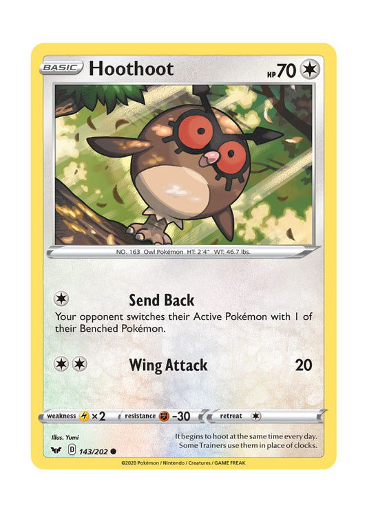 Hoothoot - Reverse Holo (143/202) - Sword & Shield
