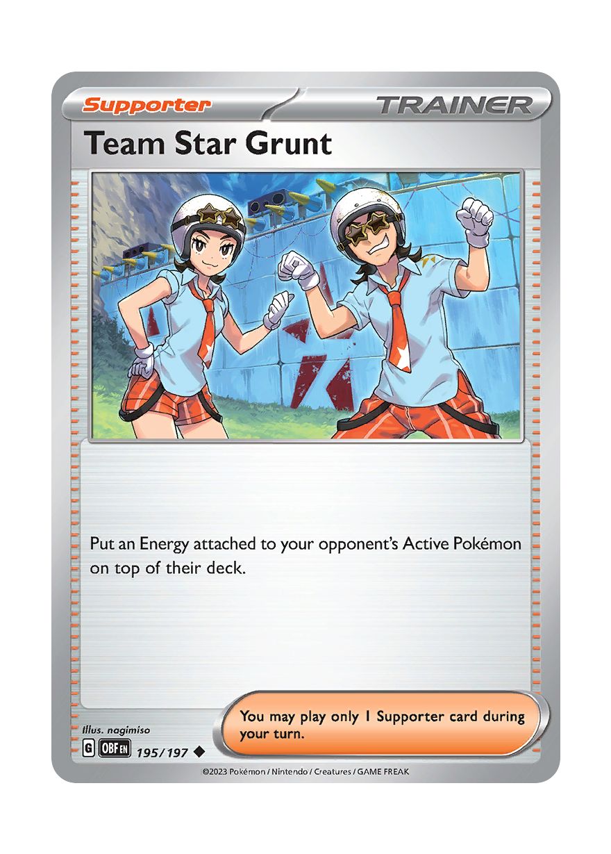 Team Star Grunt - Reverse Holo (195/197) - Obsidian Flames