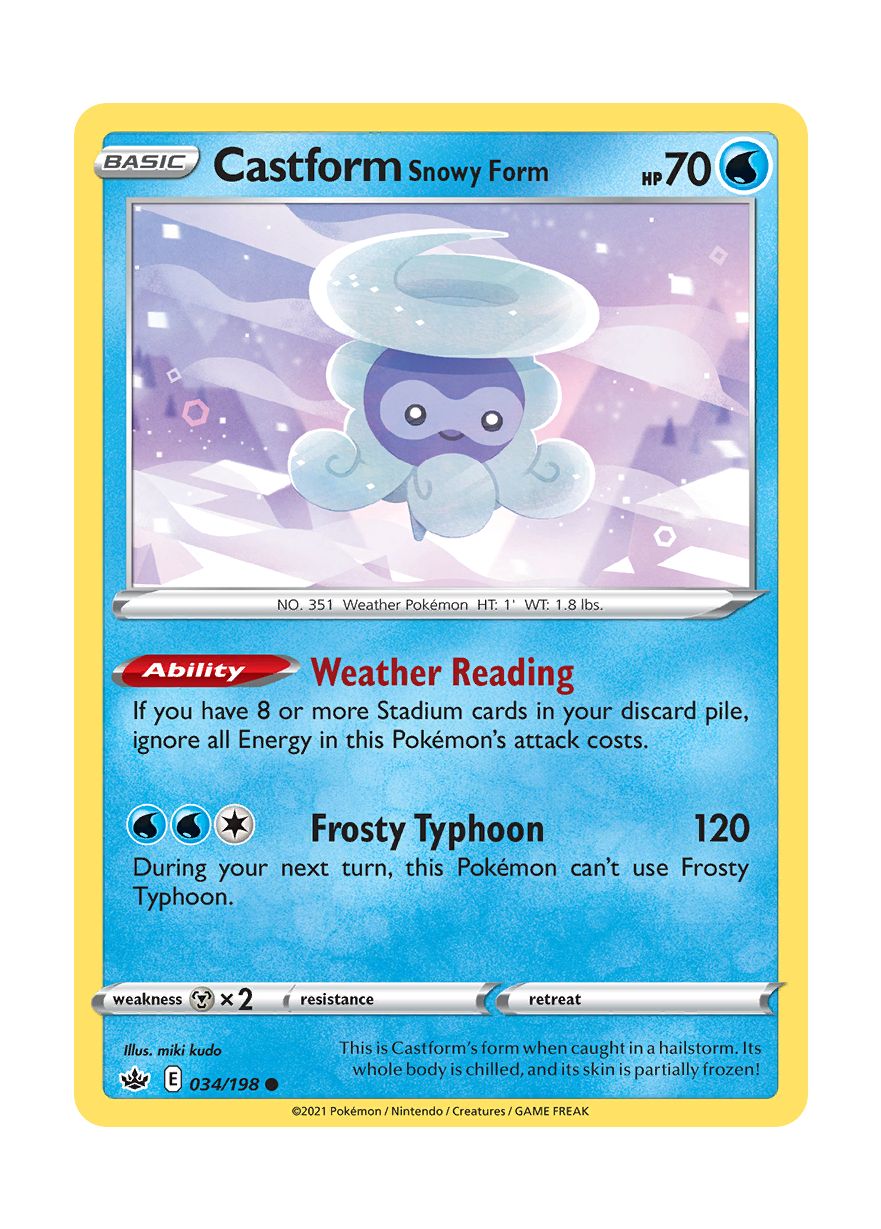 Castform Snowy Form - Reverse Holo (034/198) - Chilling Reign