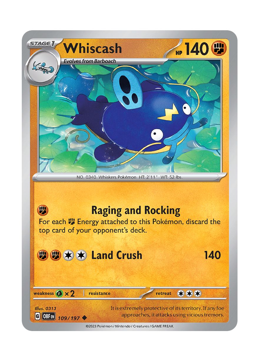 Whiscash - Reverse Holo (109/197) - Obsidian Flames