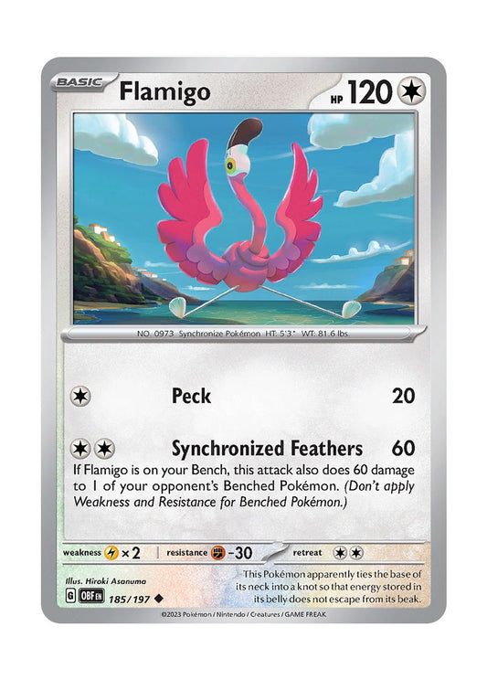 Flamigo - Reverse Holo (185/197) - Obsidian Flames