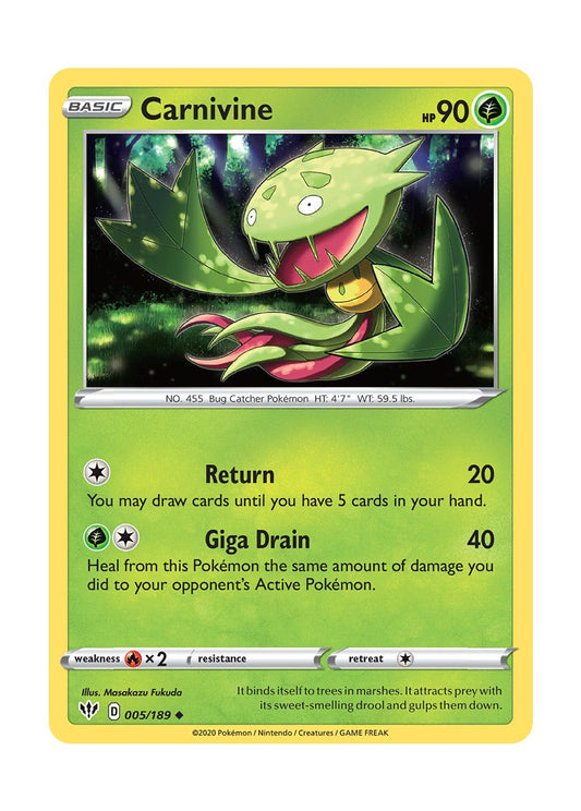 Carnivine - Reverse Holo (005/189) - Darkness Ablaze