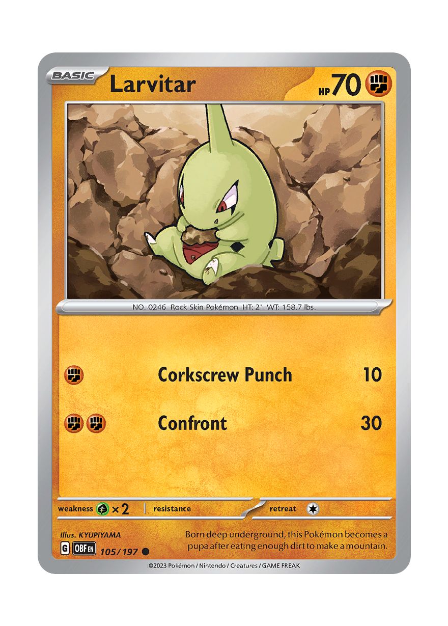 Larvitar - Reverse Holo (105/197) - Obsidian Flames
