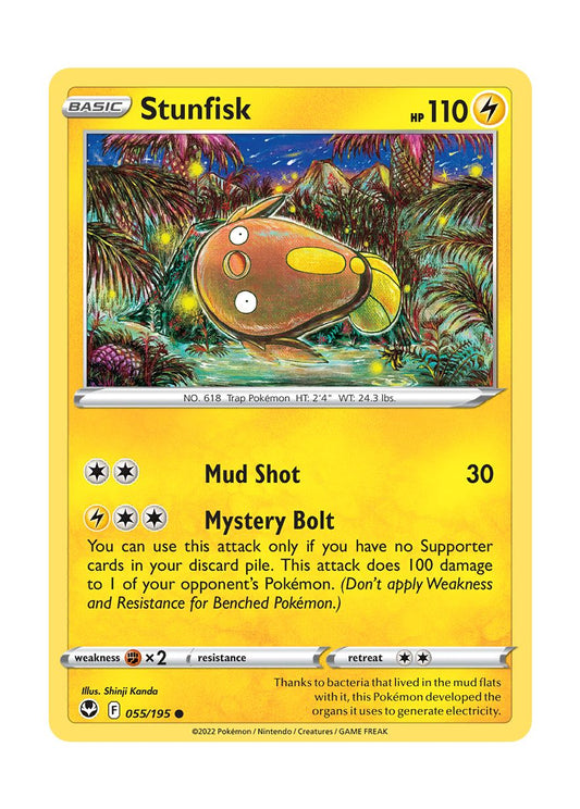 Stunfisk - Reverse Holo (055/195) - Silver Tempest