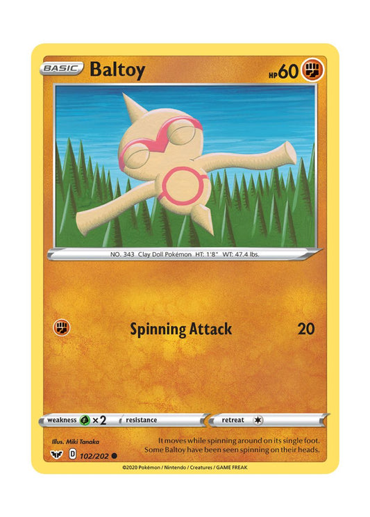 Baltoy - Reverse Holo (102/202) - Sword & Shield