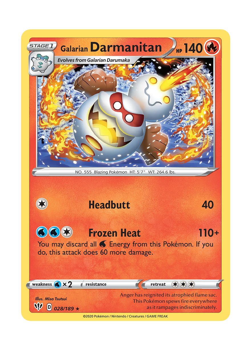 Galarian Darmanitan - Reverse Holo (028/189) - Darkness Ablaze