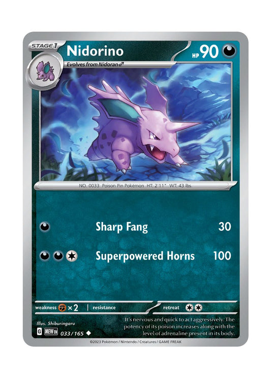 Nidorino - Reverse Holo (033/165) - 151