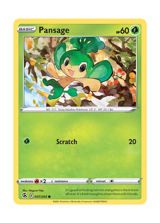 Pansage - Reverse Holo (007/264) - Fusion Strike