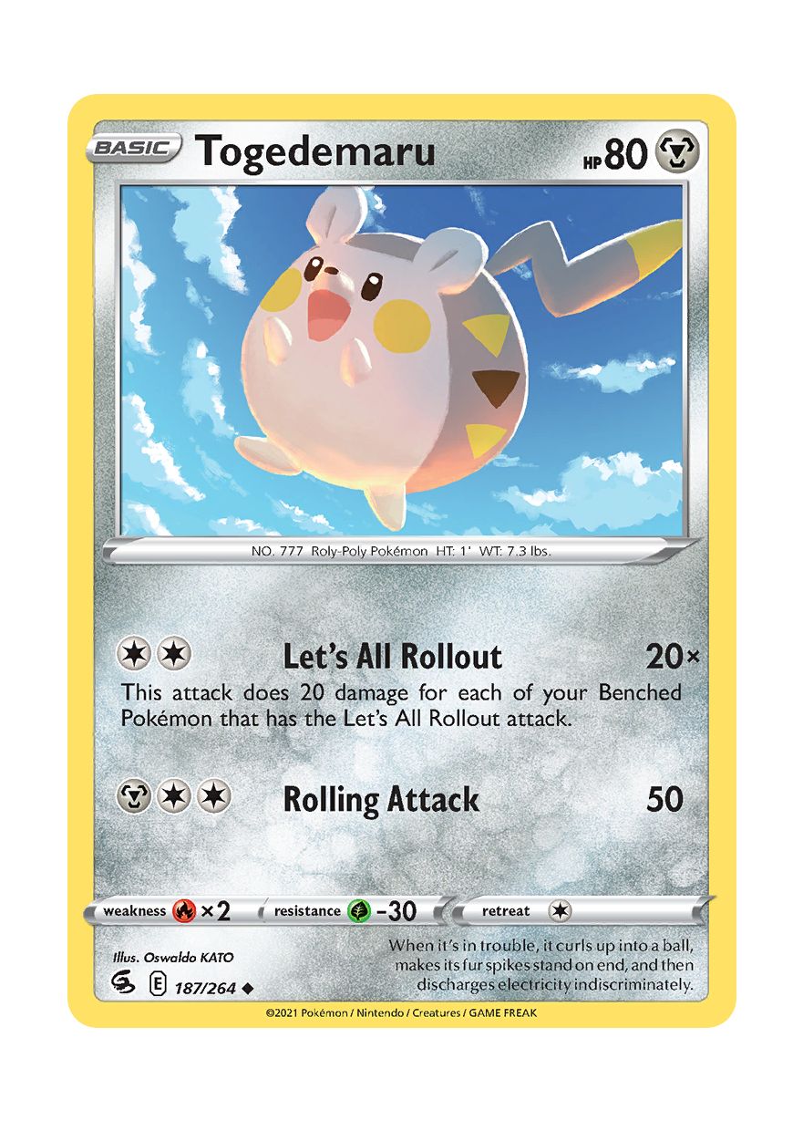 Togedemaru - Reverse Holo (187/264) - Fusion Strike