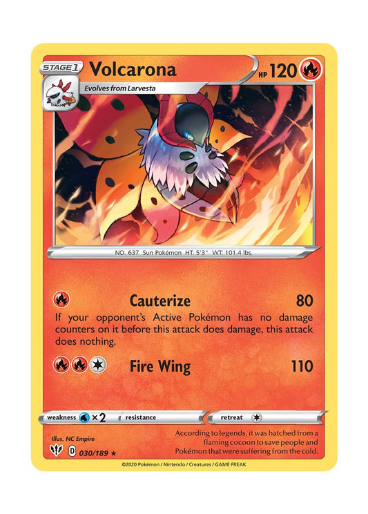 Volcarona - Reverse Holo (030/189) - Darkness Ablaze