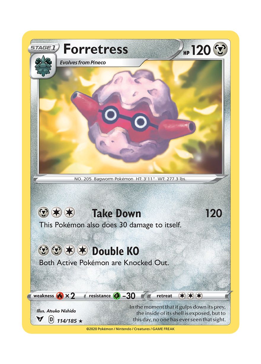 Forretress - Reverse Holo (114/185) - Vivid Voltage