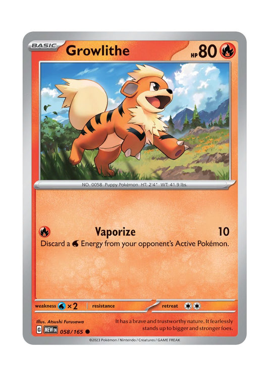 Growlithe - Reverse Holo (058/165) - 151