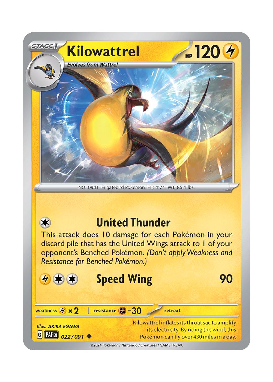 Kilowattrel - Reverse Holo (022/91) - Paldean Fates