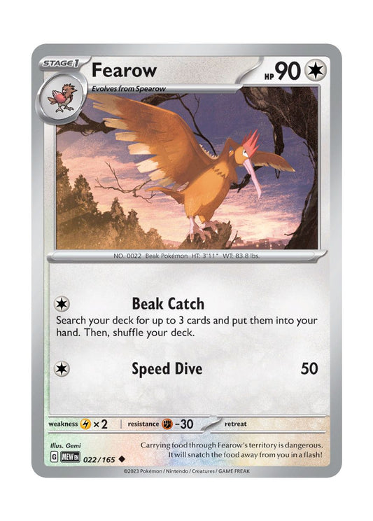 Fearow - Reverse Holo (022/165) - 151