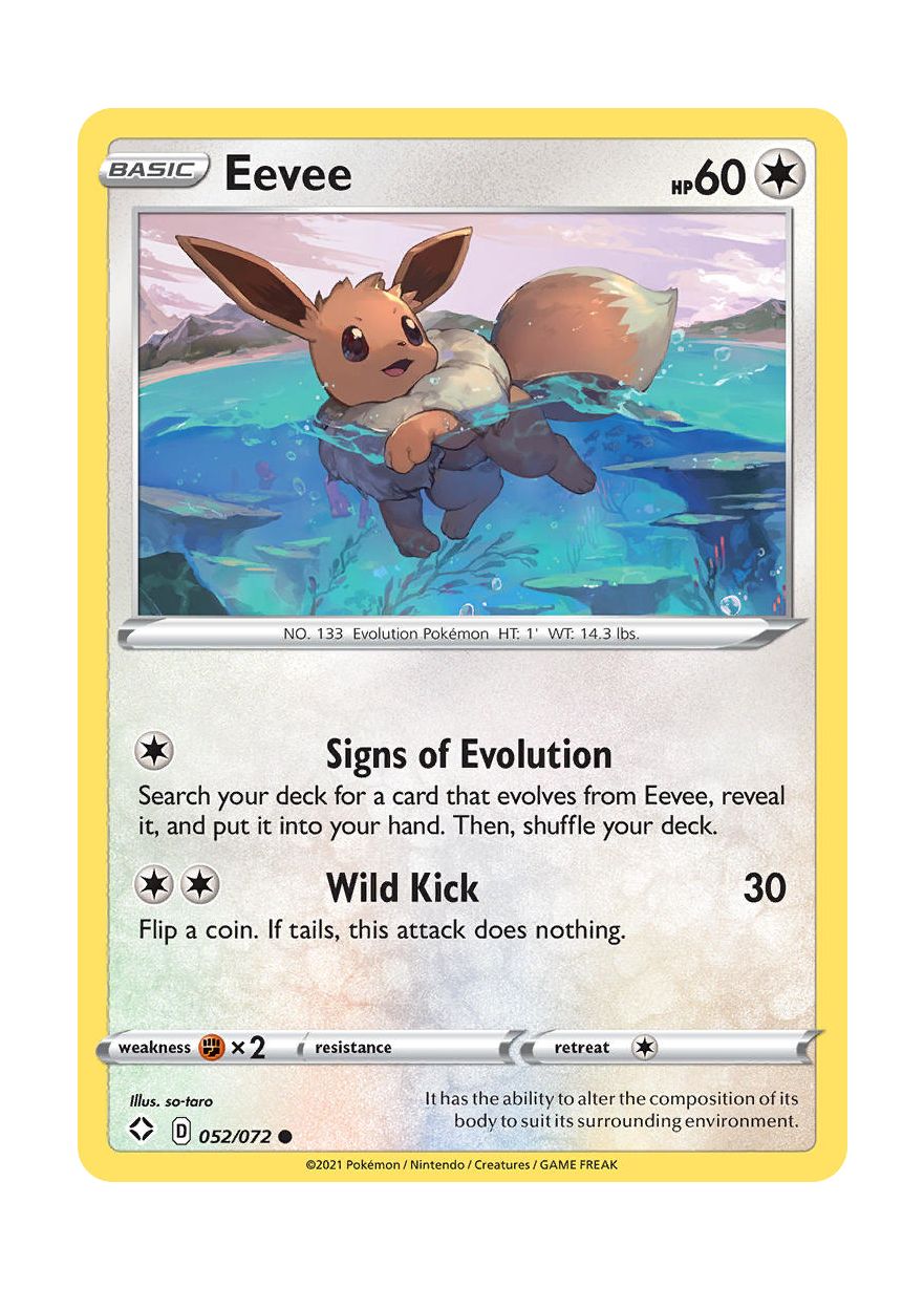 Eevee - Reverse Holo (052/72) - Shining Fates