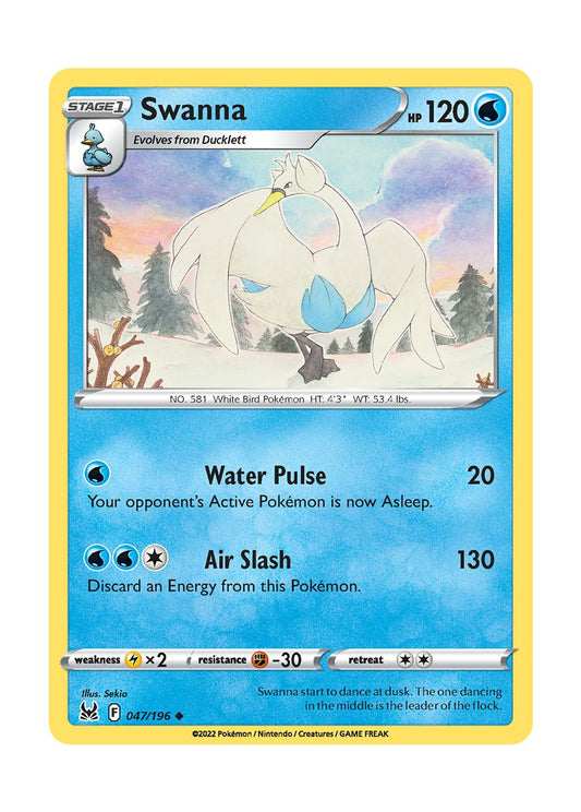 Swanna - Reverse Holo (047/196) - Lost Origin