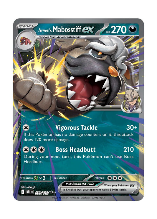 Arven's Mabosstiff ex (139/182) - Destined Rivals