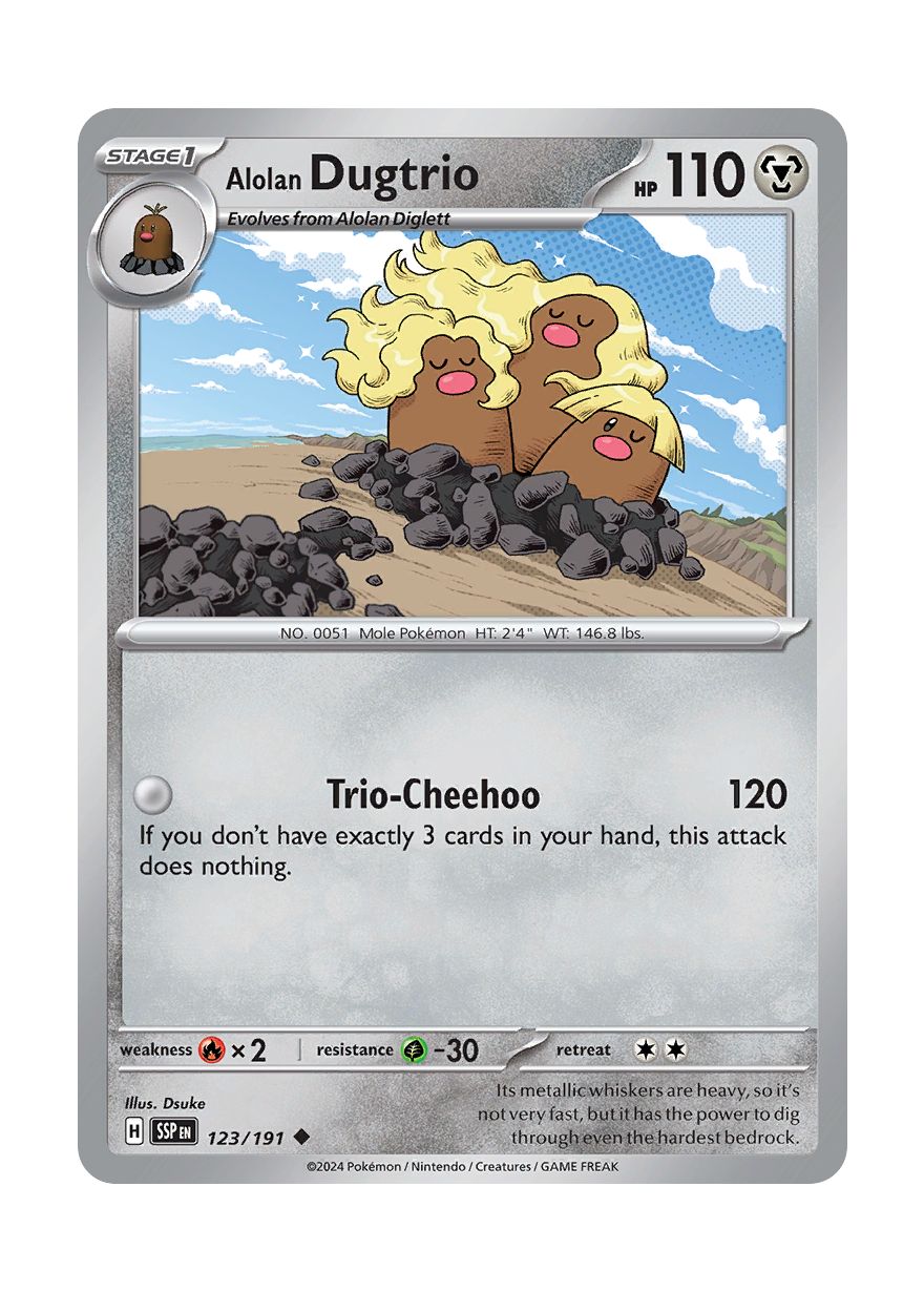 Alolan Dugtrio (123/191) - Surging Sparks