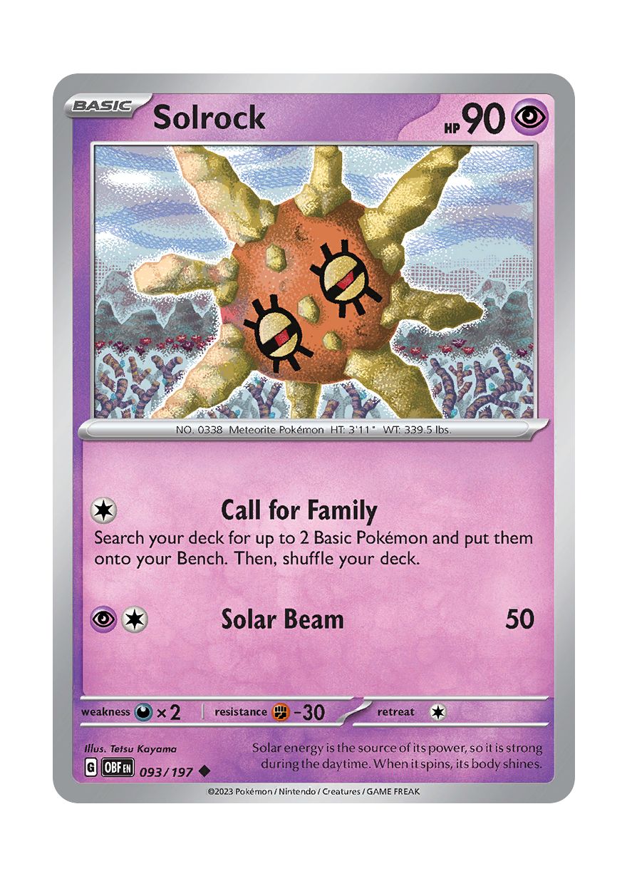 Solrock - Reverse Holo (093/197) - Obsidian Flames
