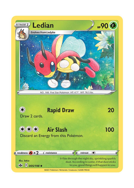 Ledian - Reverse Holo (005/198) - Chilling Reign