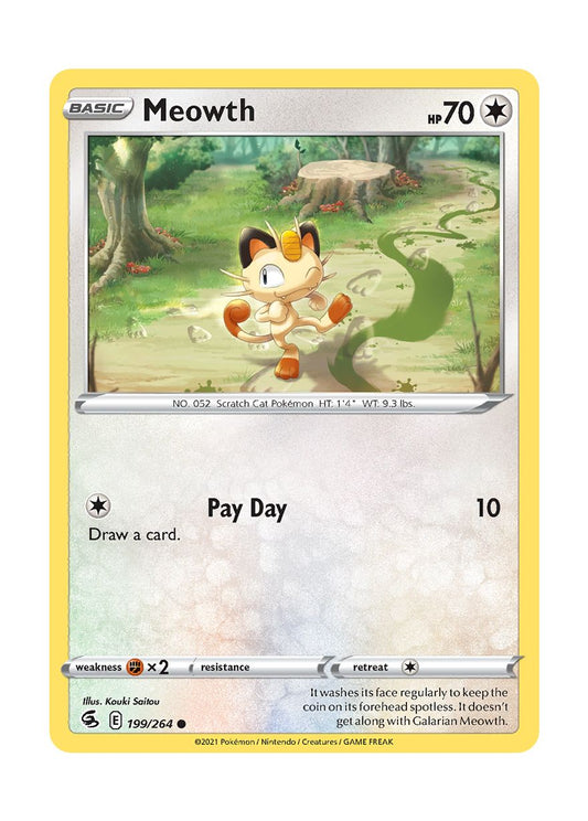 Meowth - Reverse Holo (199/264) - Fusion Strike