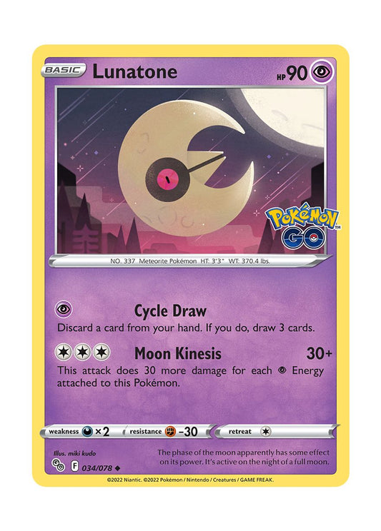Lunatone - Reverse Holo (034/78) - Pokémon GO