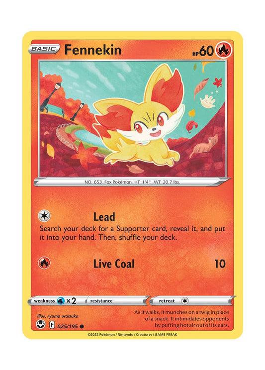 Fennekin - Reverse Holo (025/195) - Silver Tempest